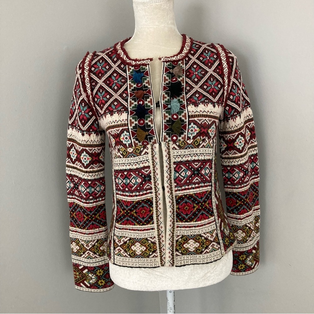 Aldomartins Inverness cardigan sweater jacket boho artsy size XS